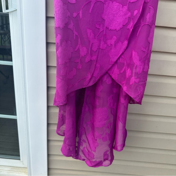 BCX Plus Pink Purple Mauve Ruffled Textured High-Low Dress. Size 1X. NWT! - Picture 2 of 13